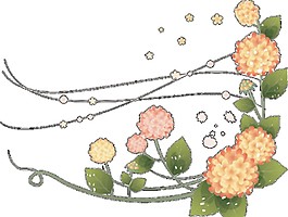 手繪彩色花藤圖案PNG