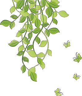简约花藤图案元素