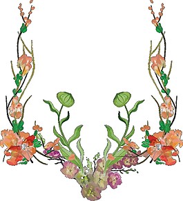 简约手绘花藤图案元素
