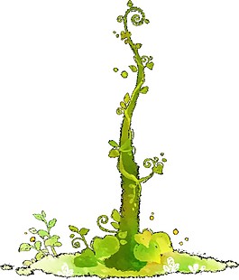 彩色手繪花藤圖案元素