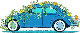創(chuàng)意藍(lán)色汽車圖案元素
