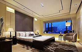 現(xiàn)代極簡(jiǎn)大床房臥室室內(nèi)裝修效果圖