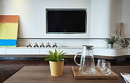 現代簡約純色電視背景墻室內裝修效果圖