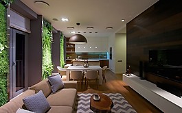 現(xiàn)代客廳暗色背景墻室內(nèi)裝修效果圖