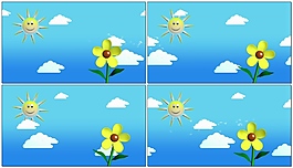 兒童卡通鮮花視頻素材