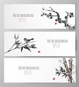 竹子矢量banner背景素材