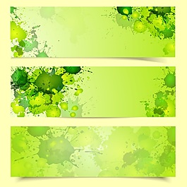 綠色水彩矢量banner背景素材