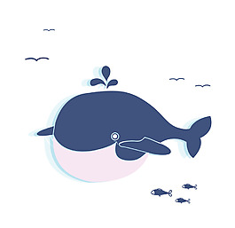 手繪可愛海豚元素