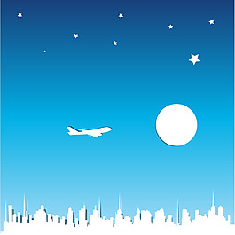 夜晚城市矢量素材