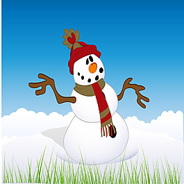 卡通雪人矢量素材