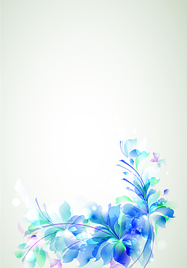 藍(lán)色夢幻花朵背景素材