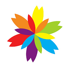 彩色花卉矢量素材