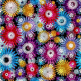 炫彩花卉矢量海報背景模板