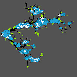 藍(lán)色小花矢量素材