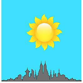 太陽城市矢量素材