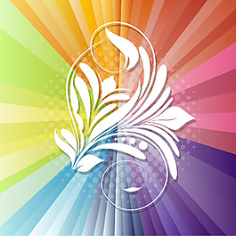 彩色花卉矢量素材