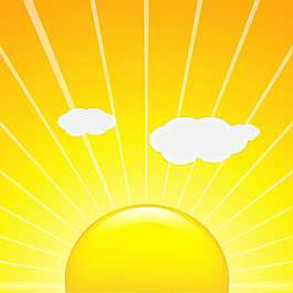 太阳落日景色矢量素材