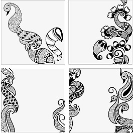 卡通精美图案组合矢量素材