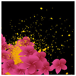 卡通精美紅色花朵矢量素材