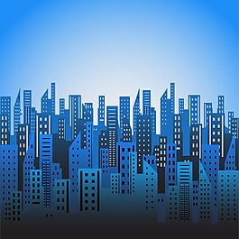 卡通精美城市建筑矢量素材
