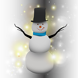 卡通精美雪人矢量素材