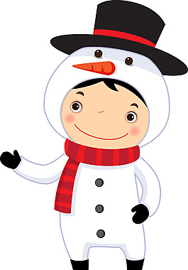 手繪禮服雪人元素