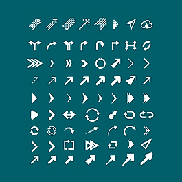 63款白色箭頭圖標矢量素材