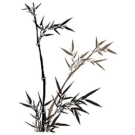 手繪水墨竹子元素