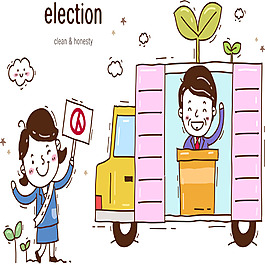 选举日民主宣传矢量图