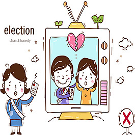 電視選舉宣傳矢量
