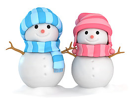 卡通可愛雪人元素