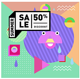 創(chuàng)意幾何彩色促銷SALEEPS設計模板