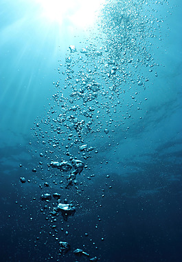 藍(lán)色海洋光線水珠背景