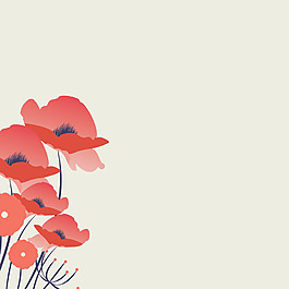 小清新紅色花卉背景圖案壁紙