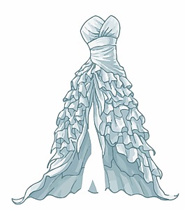 时尚女性礼服插画