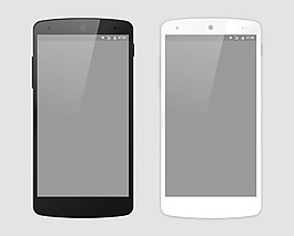 黑色和白色智能手機(jī)模型sketch素材