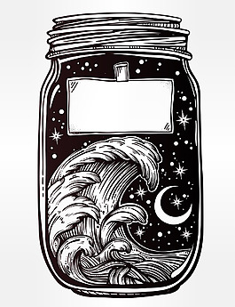 瓶子里的大海插畫