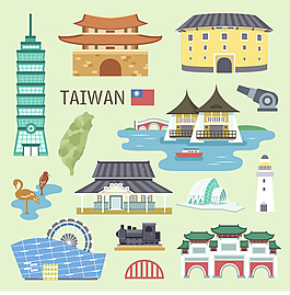 特色旅行建筑插畫