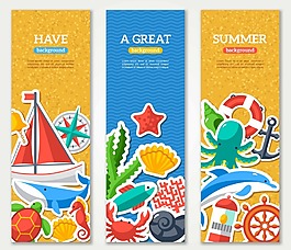 卡通夏天度假用品背景