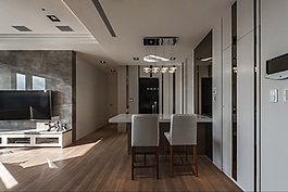 現(xiàn)代簡約室內(nèi)餐廳過道效果圖