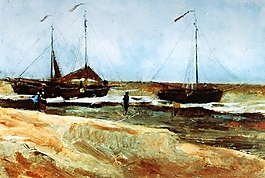 海上漂浮的船只油画风景装饰客厅无框画