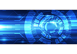藍色科幻矢量banner背景