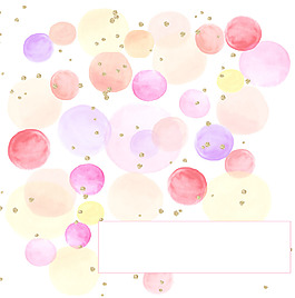 矢量小清新水彩圓點金粉背景素材