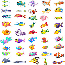 卡通小金魚矢量素材