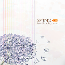 浅色花瓣卡通花朵图案矢量素材