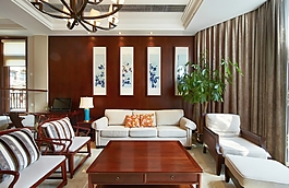 精致風(fēng)室內(nèi)設(shè)計(jì)客廳裝飾畫(huà)窗簾裝修效果圖JPG源文件