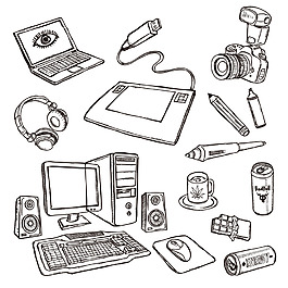辦公元素工具矢量素材