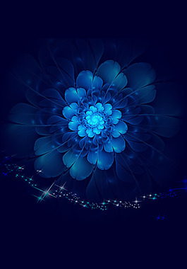 唯美藍(lán)色花朵H5背景素材