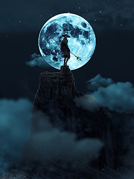 武士夜晚海報