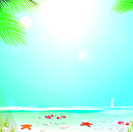 矢量海洋大海陽光夏日背景